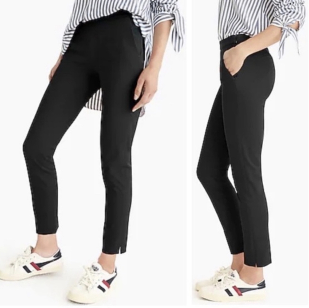 J. CREW Martie Black Bi-Stretch Cotton Trouser Dress Pants Cropped Ankle Size 6